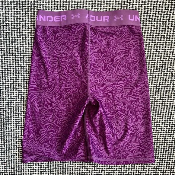Under Armour Purple Swirl Compression 8” Shorts Size M - Picture 8 of 11
